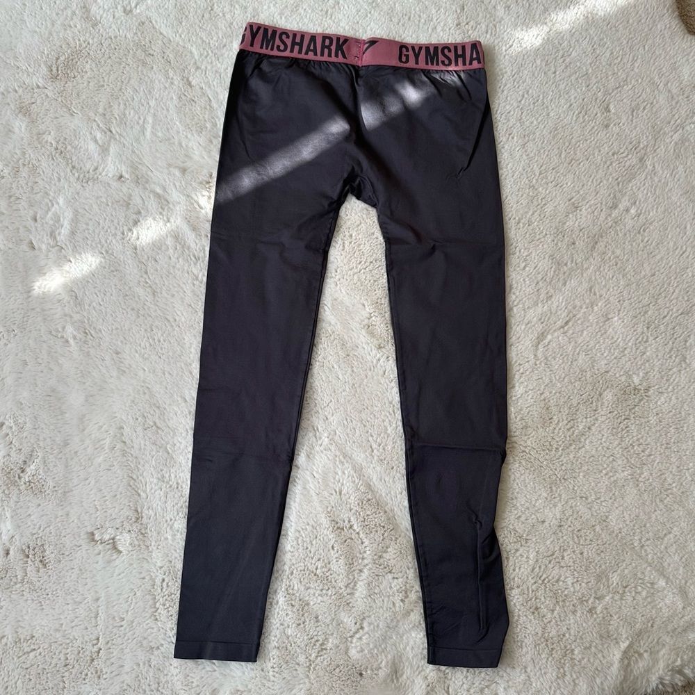 Gymshark gray flex leggings full length with pink waistband
